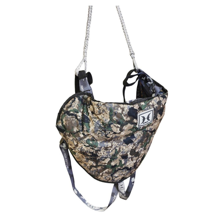 Lightweight Ultra Packable Helium Hammock Tree Saddle with Padded and Removable Seat Hawk Chaos Camo Pattern