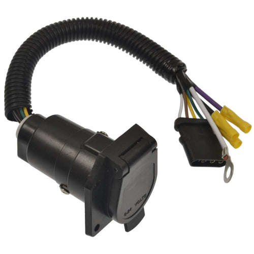 4WF-600V Pollak 4-Way Flat to 7-Blade RV Type Adapter with Leads