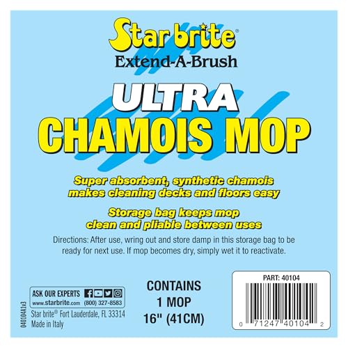 Ultra Chamois Mop & Storage Bag STAR BRITE - Premium Mop Head Attaches to All Extend-A-Brush Handles (040104)