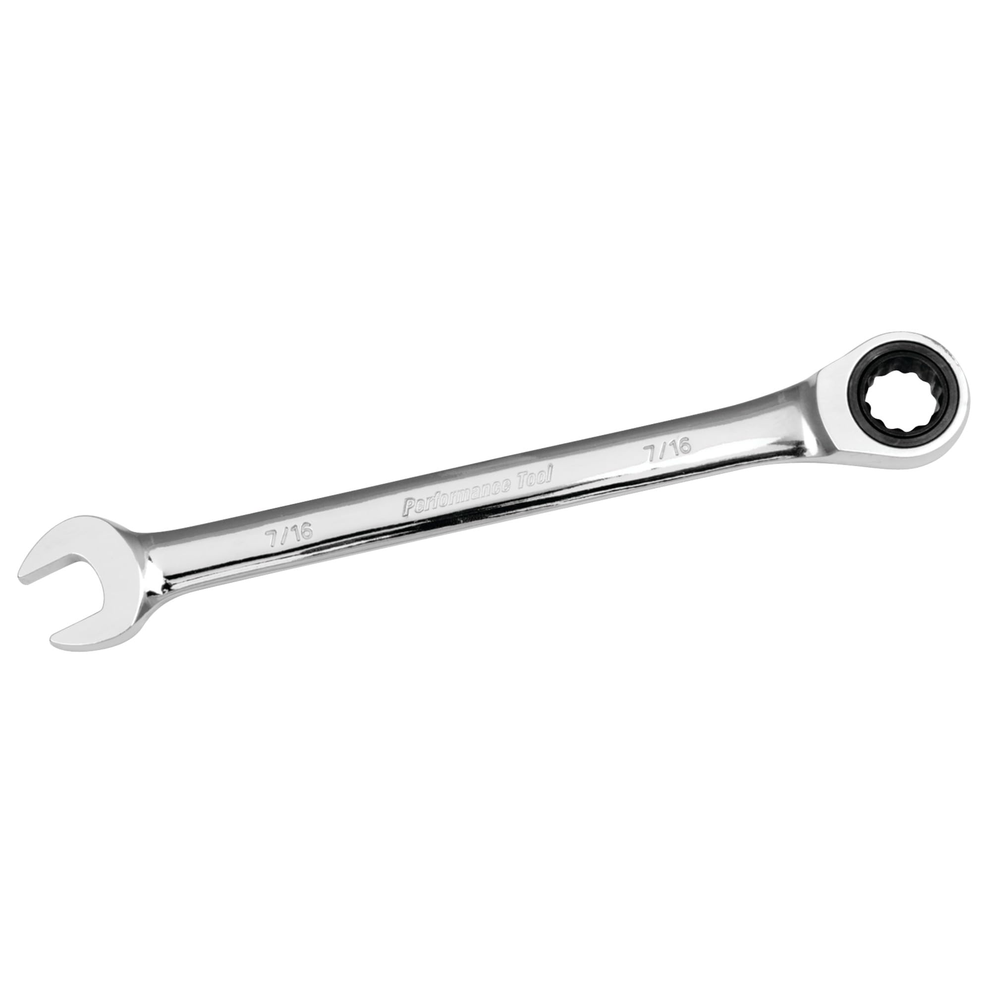 W30253 Performance Tool Chrome Vanadium SAE 7/16-Inch Ratcheting Wrench