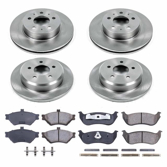 Power Stop Autospecialty KOE2859 Front and Rear Replacement Brake Kit-OE Brake Rotors & Ceramic Brake Pads For Ford Crown Victoria, Lincoln Town Car, Mercury Grand Marquis [Model Specific]
