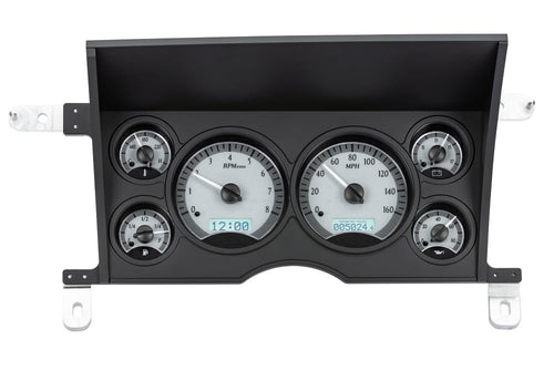 Dakota Digital VHX-86C-S-W-10 Analog Dash Gauge System Compatible with 1986-93 Chevy/GMC S-10/ S-15 Pickups and 1986-94 S-10/ S-15 Blazers/Jimmy, Silver Alloy Style, White Backlighting