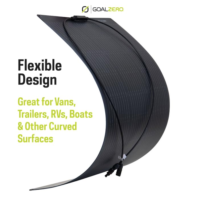 Goal Zero 100i Flex, 100 W Flexible Solar Panel, Bendable and Lightweight Monocrystalline Panel for Off-Grid Solar Charging, Mount on Vans, RVs, Overlanding Vehicles, and More, IP67 Waterproof Rating