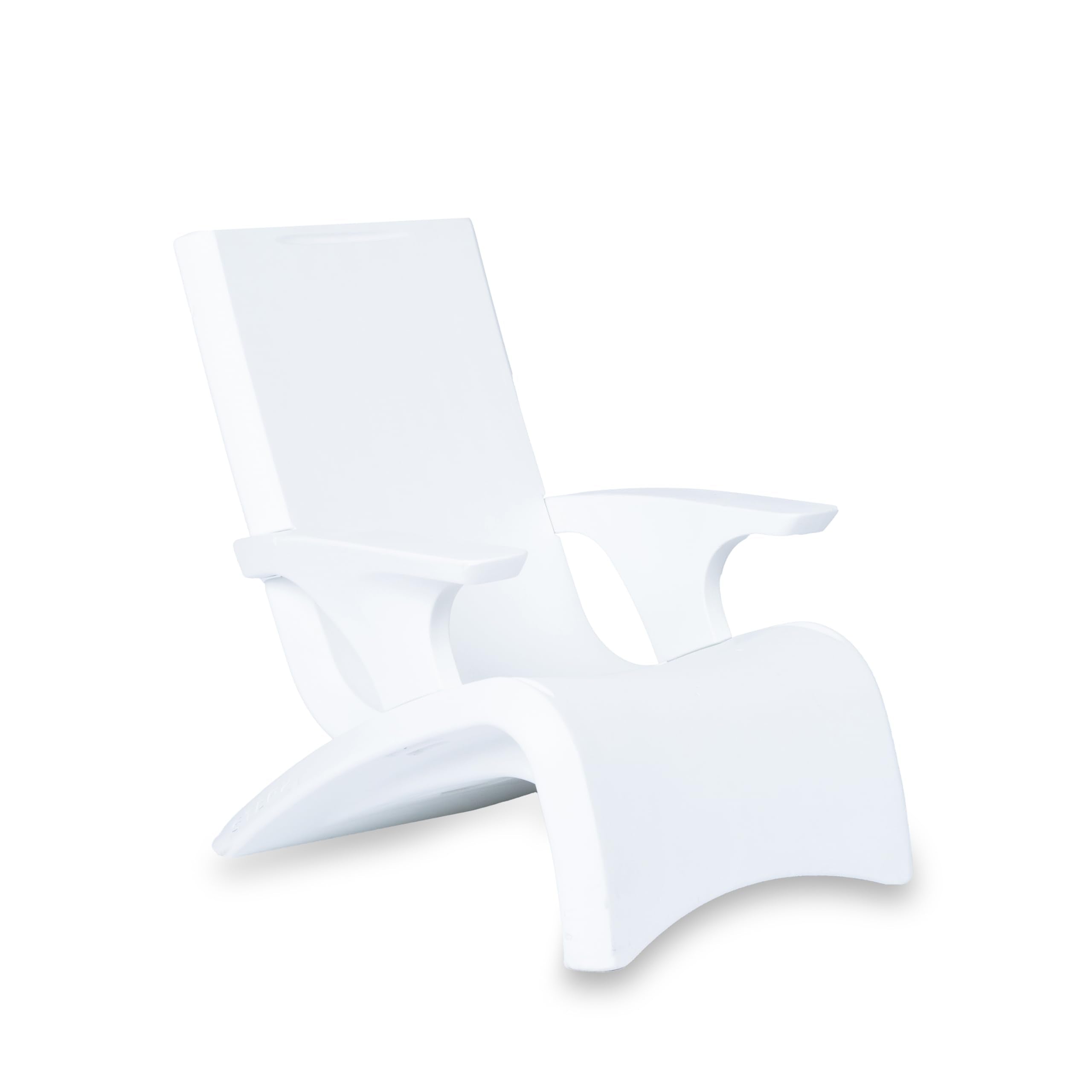 Vero Adirondack Chair Step2, Stylish Poolside Lounger, Fade-Resistant, Waterproof Patio Furniture for Sun Shelf, Use in Pools up to 9-Inches of Water, Weighted, White