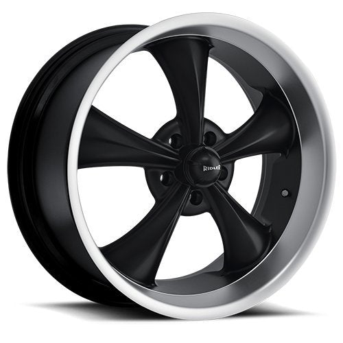 Ridler Wheels 18x9.5 695 Wheel 6mm Acorn Lug Type 5x127 MATTE BLACK/MACHINED LIP MATTE BLACK/MACHINED LIP