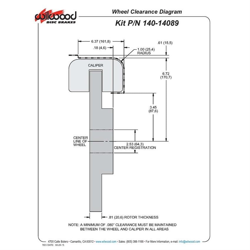 Wilwood 140-14089-DR T-BIRD,REAR,FFR,DPR/MC4,IRS,8.8,KIT
