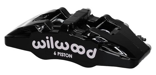 Wilwood Brake Caliper, 6 Piston Dynapro, Passenger Side, Aluminum, Black Powder Coat, 13 in OD x 0.380 in Thick Rotor, 5.25 in Lug Mount, Each