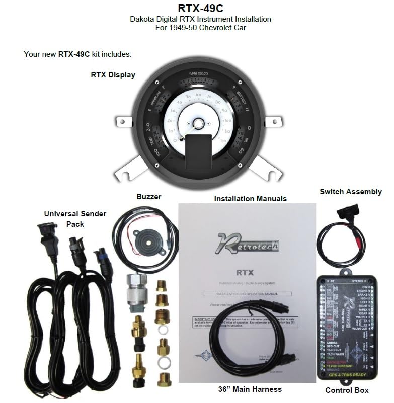 Chevy Classic Car RTX Instrument Cluster by Dakota Digital