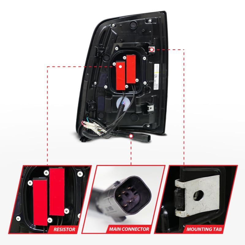 19-24 RAM 2500/3500 ANZO Full LED Tail Lights SeqSig Black - Pair