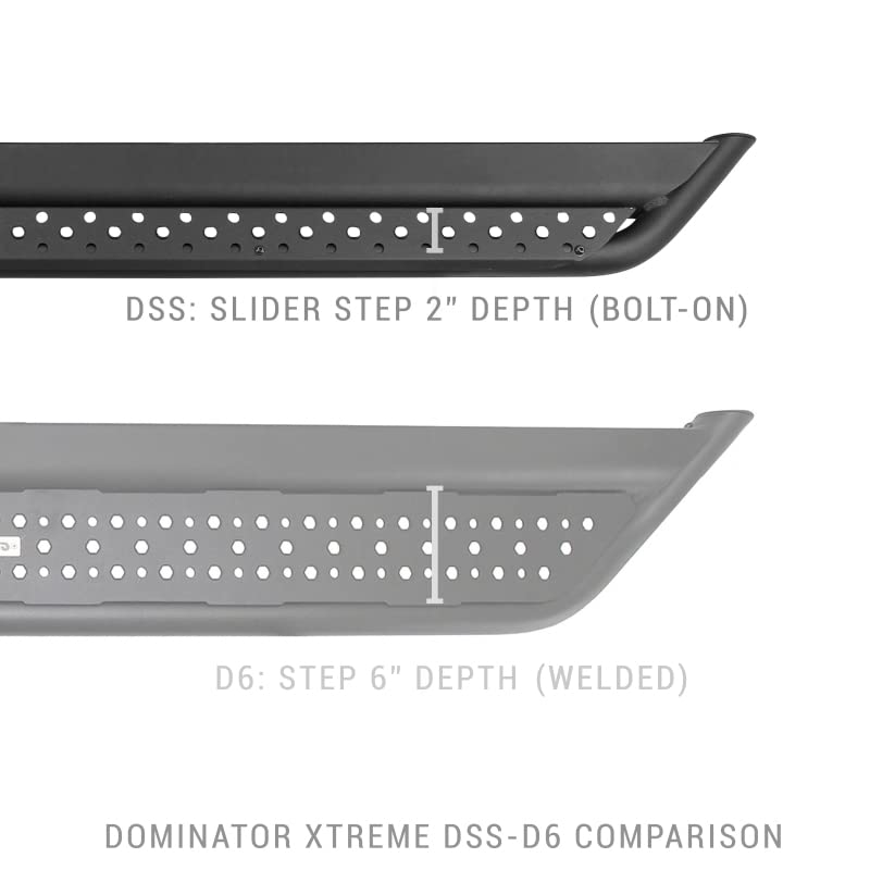 Dominator Xtreme Go Rhino DSS Sliders | 73", Mild Steel, Textured Black | DSS60073T
