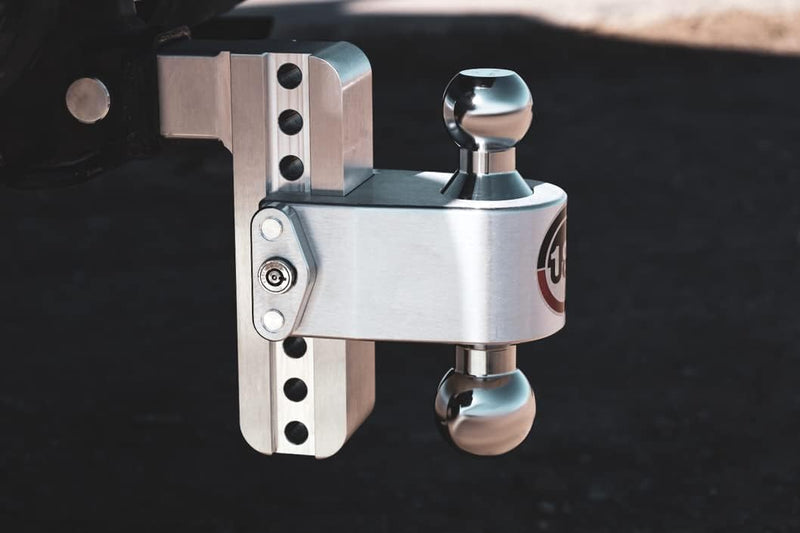 Weigh Safe Adjustable Hitch Ball Mount Trailer - 4" Adjustable Drop Hitch for 2.5" Receiver - Premium Heavy Duty Aluminum Trailer Tow Hitch w/Chrome Plated Tow Balls (2" & 2 5/16") - 18,500 GTW