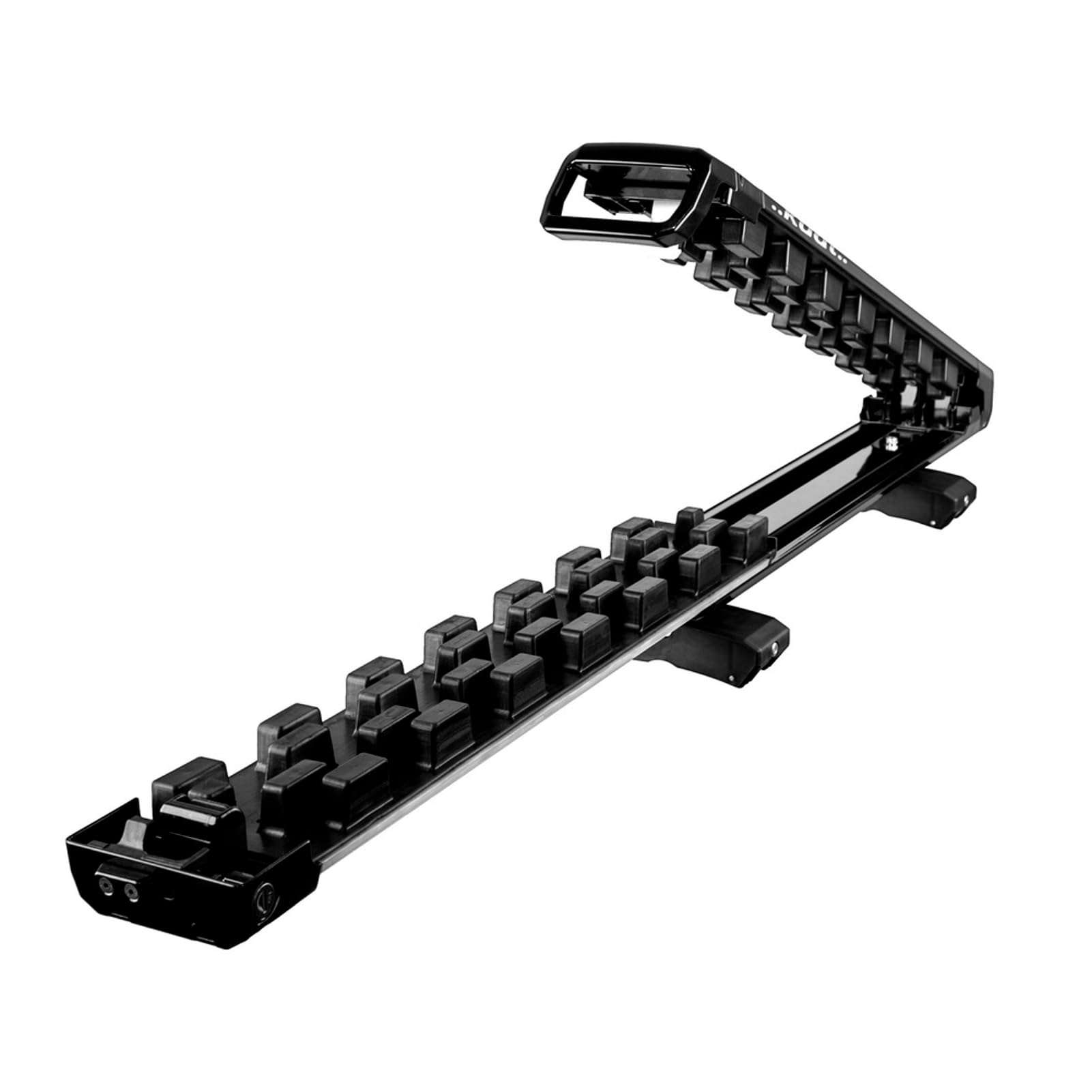 Grip 4 KUAT Durable Universal Car SUV Rooftop Crossbars Mounted Winter Sports Gear Hauling Transportation Slide-Out Locking Clamshell Rack, Fits 6 Skis/4 Snowboards - Black with Gray Anodize