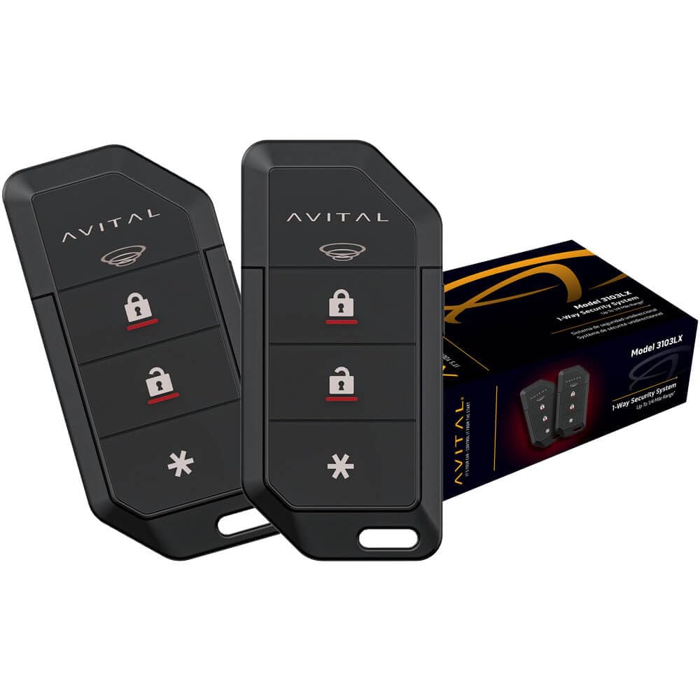 1-Way Avital 3103LX Security System with Keyless Entry/Flashing Parking Lights