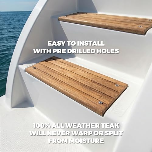 Teak Whitecap Boat Deck Step, Large