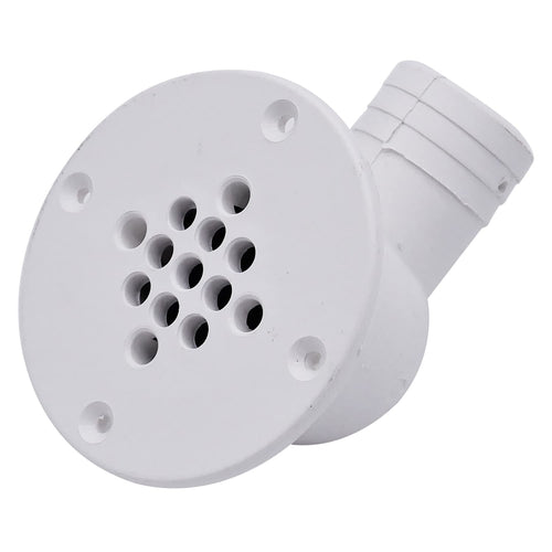 T-H Marine Scupper Drain Cockpit, UV-Stabilized Polymer Marine Drain Fitting with Check Ball Design, Easy Installation 1.5" Hose Compatibility, Leaf Guard Technology for Debris Prevention