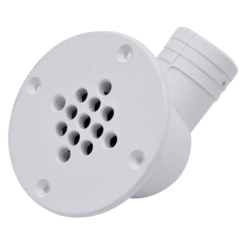 T-H Marine Scupper Drain Cockpit, UV-Stabilized Polymer Marine Drain Fitting with Check Ball Design, Easy Installation 1.5" Hose Compatibility, Leaf Guard Technology for Debris Prevention