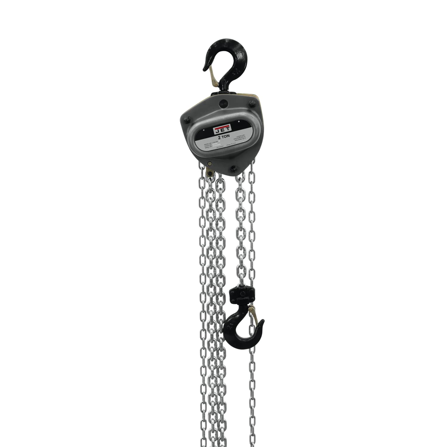 2-Ton JET Hand Chain Hoist, 10' Lift, Overload Protection (L-100-200WO-10)