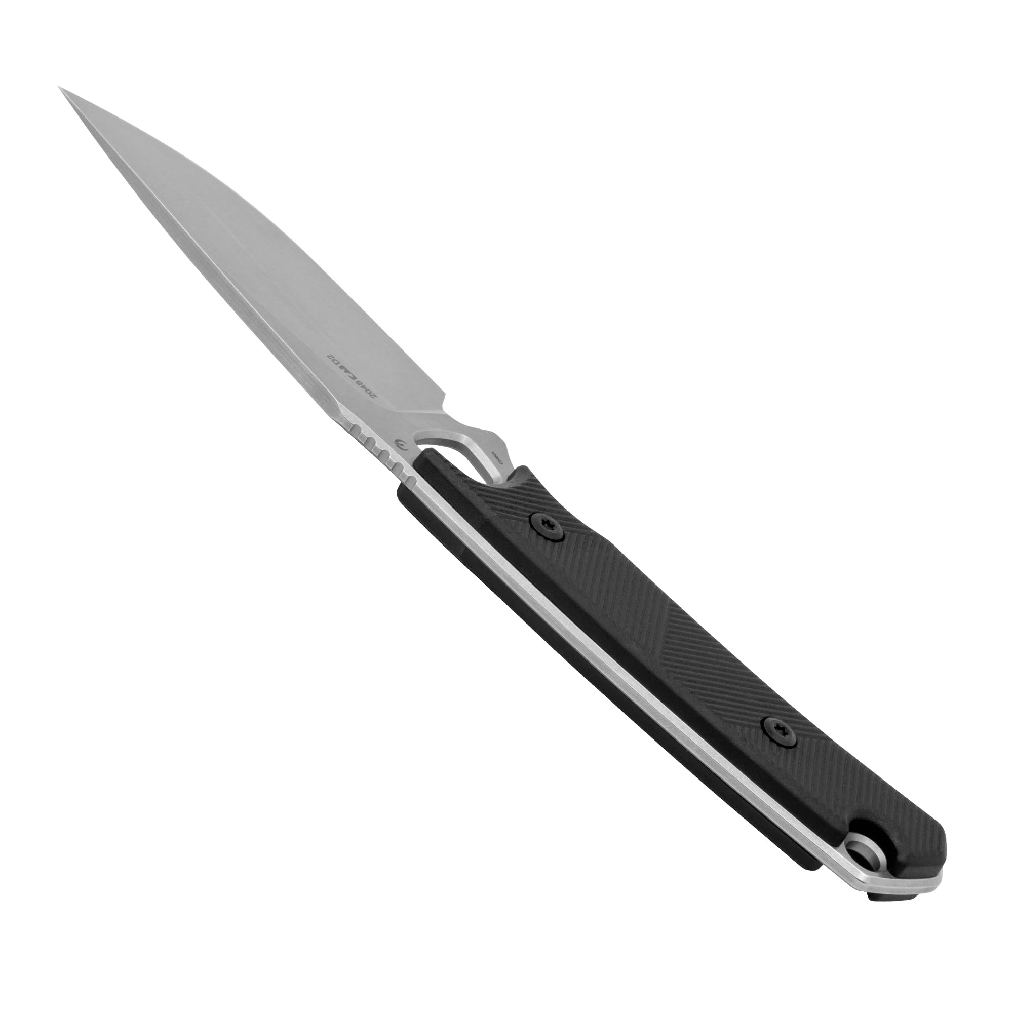 Kershaw Fixed Blade Knife Steppe, Black and Gray Design, 3.55 Inch Steel Drop Point Blade, Full Tang Design, EDC, Nylon Sheath and Belt Clip, Everyday Carry Knife for Men and Women