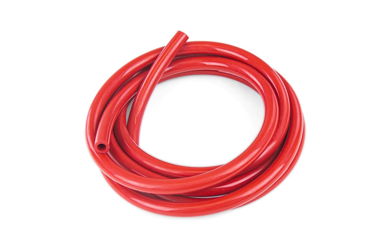 HPS High Temperature Silicone Vacuum Hose HTSVH35R2-REDx10, 9/64" ID, 1.5 mm Wall Thickness, 10 Feet Length, Red
