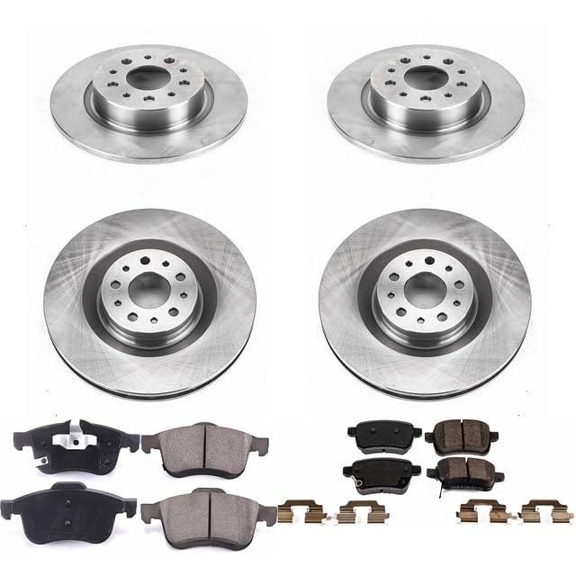 Power Stop Autospecialty KOE6839 Front and Rear Replacement Brake Kit-OE Brake Rotors & Ceramic Brake Pads For Fiat 500L 2014-2020 [Model Specific]