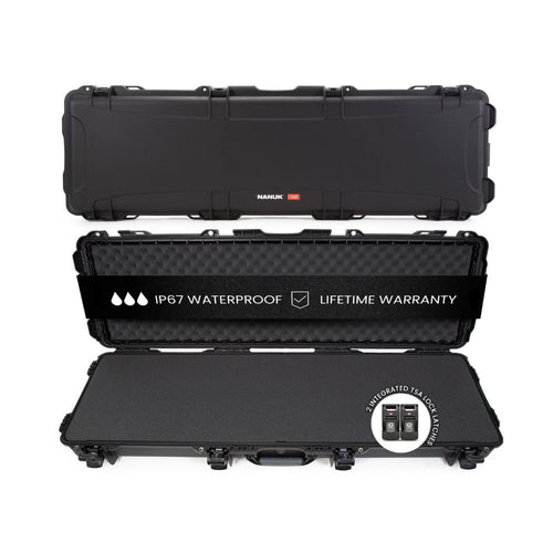 Hard Case NANUK 995 55” with Wheels & Customizable Foam Insert, IP67 Waterproof & Crushproof, Rugged Construction for Ultimate Protection, Made in North America – Black (55.1” x 17.3” x 6.6”)