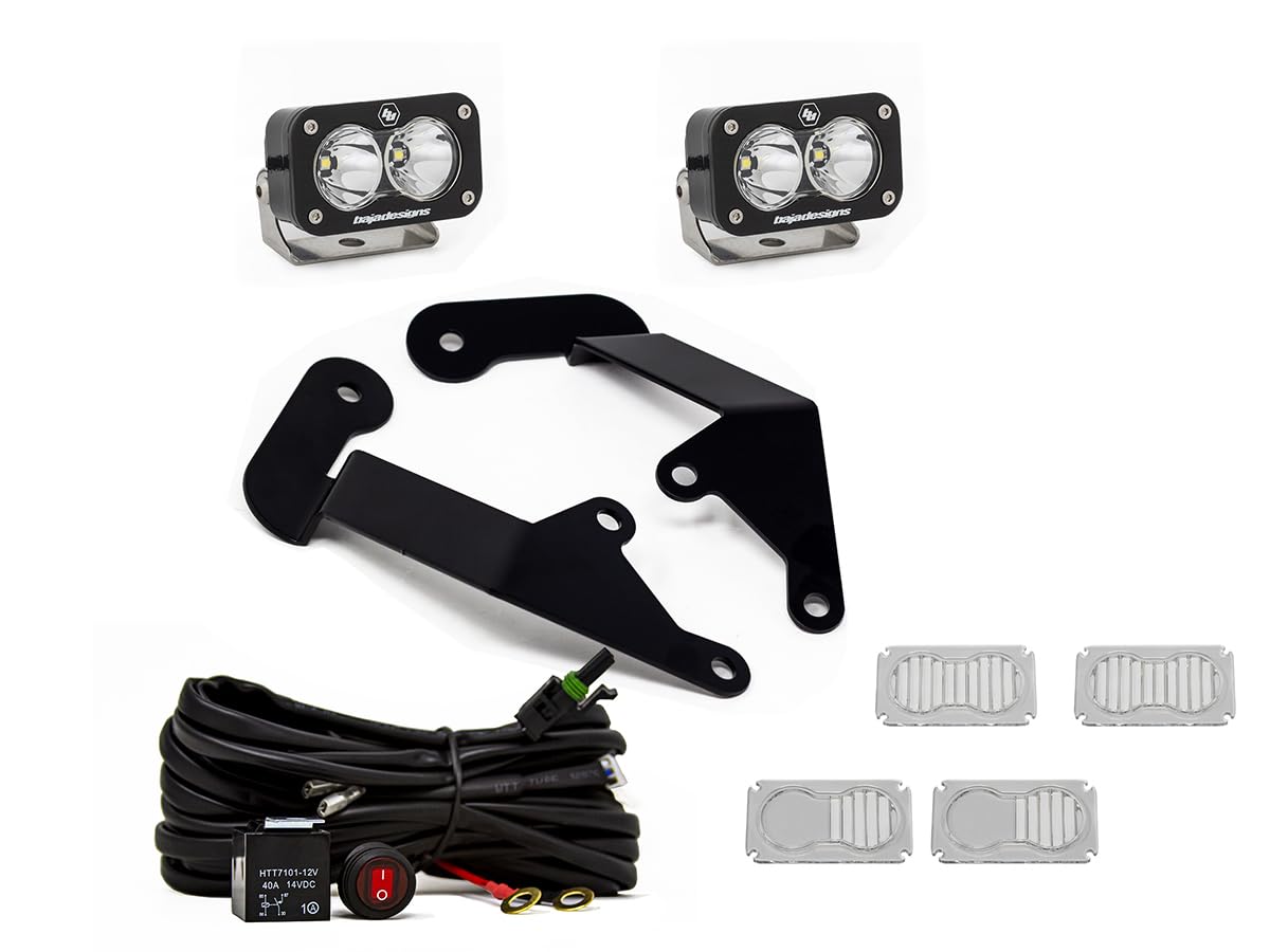 Baja Designs A-Pillar Light Kit S2 Pro LED for Ford Bronco Sport 2021-23 - Includes Switch Wiring Harness (Clear Lens Kit)