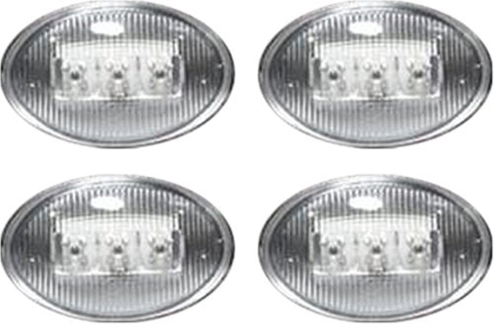 264132CL Recon LED Fender Lights 1999-2008 Ford Super Duty (4-Piece Set) - Clear Lens with Chrome Trim