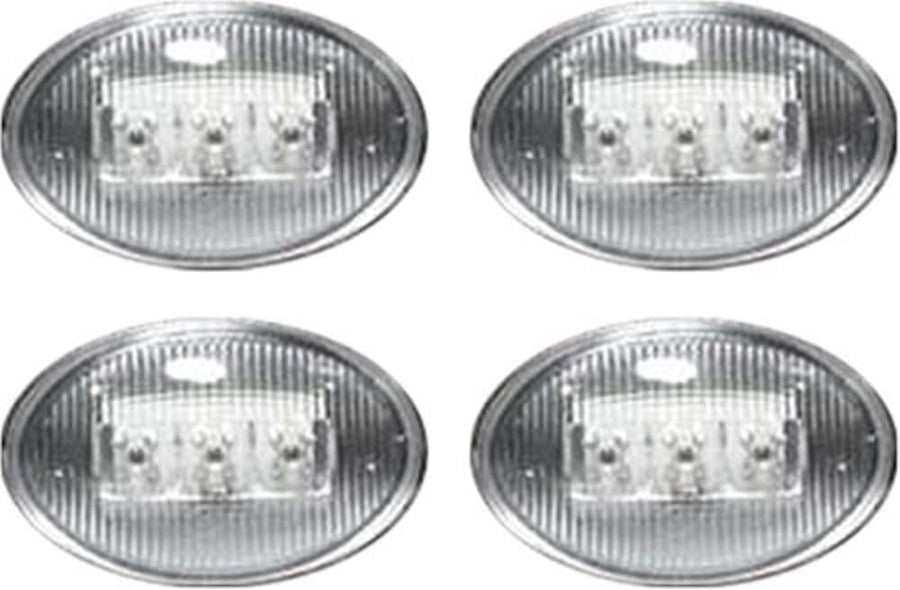 264132CL Recon LED Fender Lights 1999-2008 Ford Super Duty (4-Piece Set) - Clear Lens with Chrome Trim