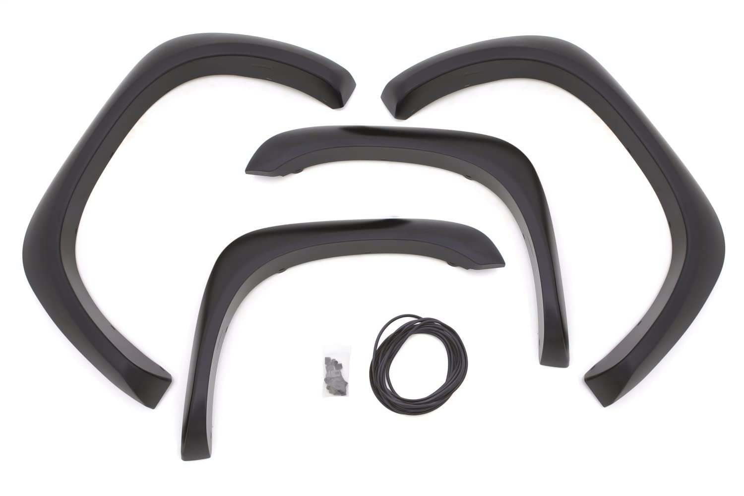 Lund Elite Series EX203S Black Extra Wide Style Standard Front and Rear Fender Flare - 4 Piece