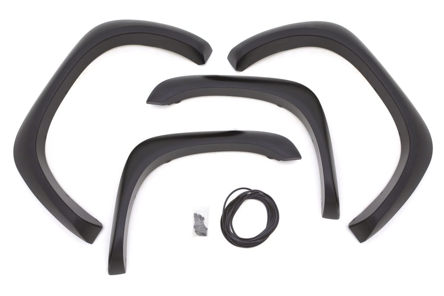 Lund Elite Series EX203S Black Extra Wide Style Standard Front and Rear Fender Flare - 4 Piece
