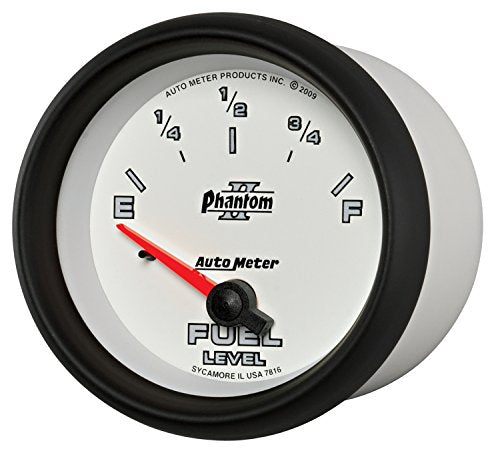 Auto Meter Phantom II 2-5/8" Empty 240 Ohm/Full 33 Ohm Fuel Level Gauge 7816