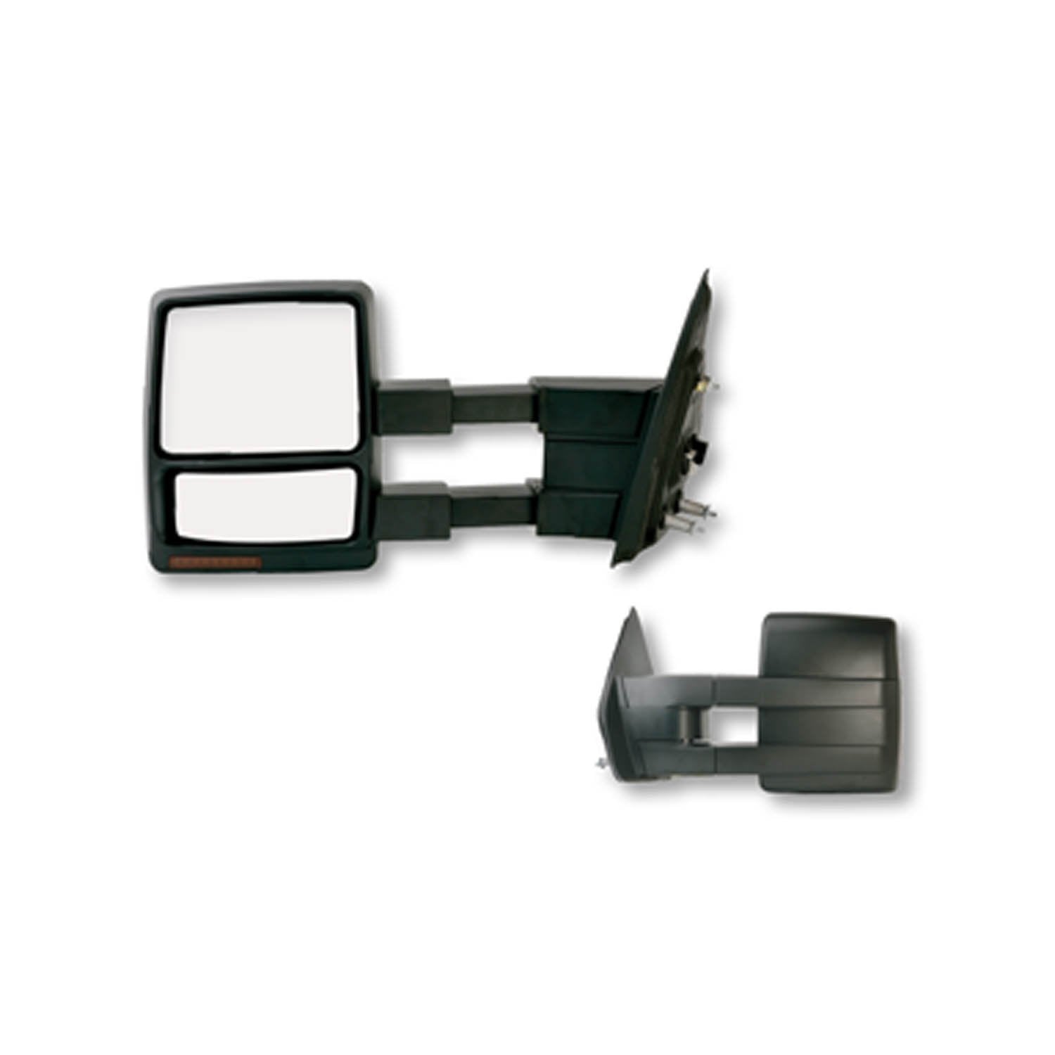 K Source Towing Mirror Extendable Pair for 2009-2012 F-150, Textured Black, Turn Signal, Puddle Lamp, Heated Power, Dual Lens, Convex & Flat Mirror, Foldaway