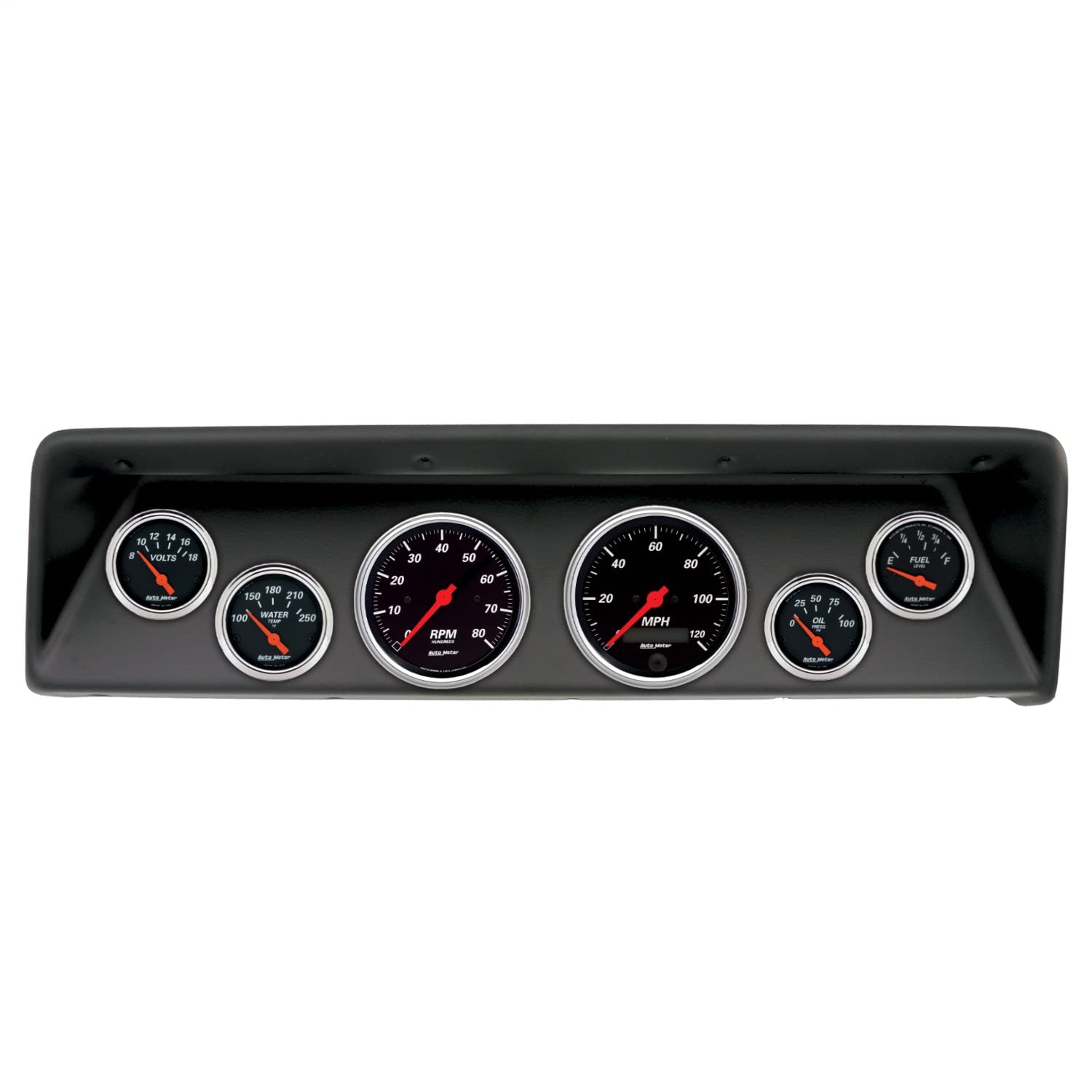 AutoMeter Dash Kit Direct Fit, (3 3/8" X2, 2 1/16" X4), Chevrolet Nova 66-67, Designer Black (2112-06)