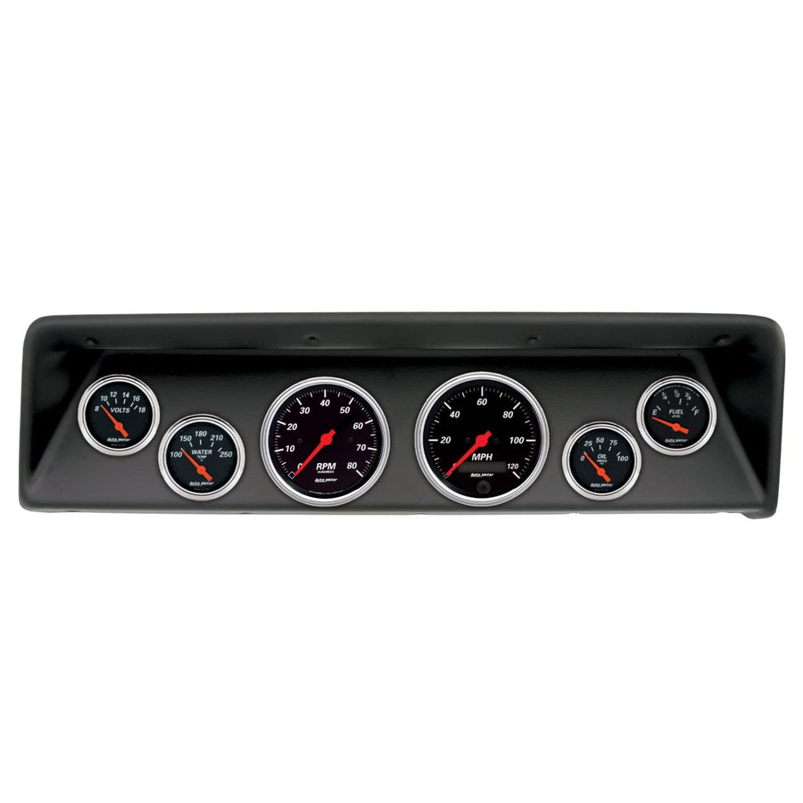 AutoMeter Dash Kit Direct Fit, (3 3/8" X2, 2 1/16" X4), Chevrolet Nova 66-67, Designer Black (2112-06)