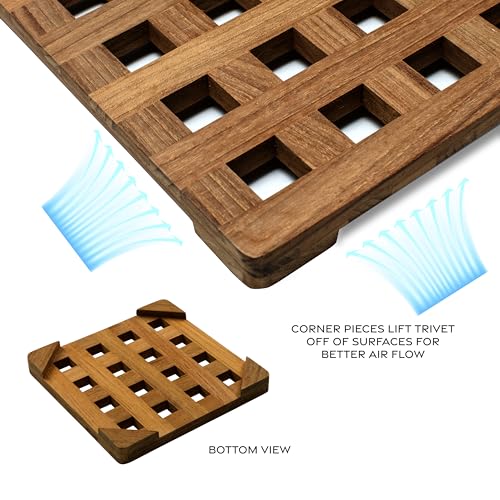 Whitecap 62420 Teak Small Square Trivet - 6" Whitecap