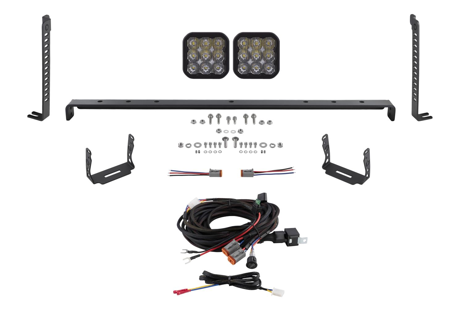 Diode Dynamics 2-Pod Kit SS5 Stealth LED compatible with 2014-2024 Toyota 4Runner, White Driving Sport