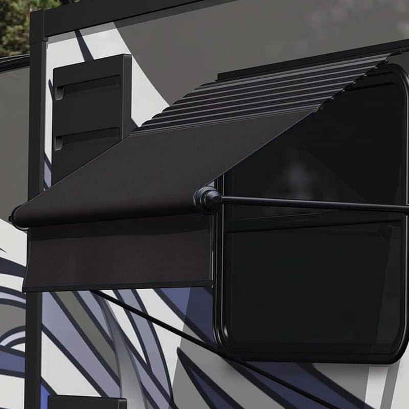 BLACK SOLID 9FT STANDARD WINDOW AWNING ROLLER