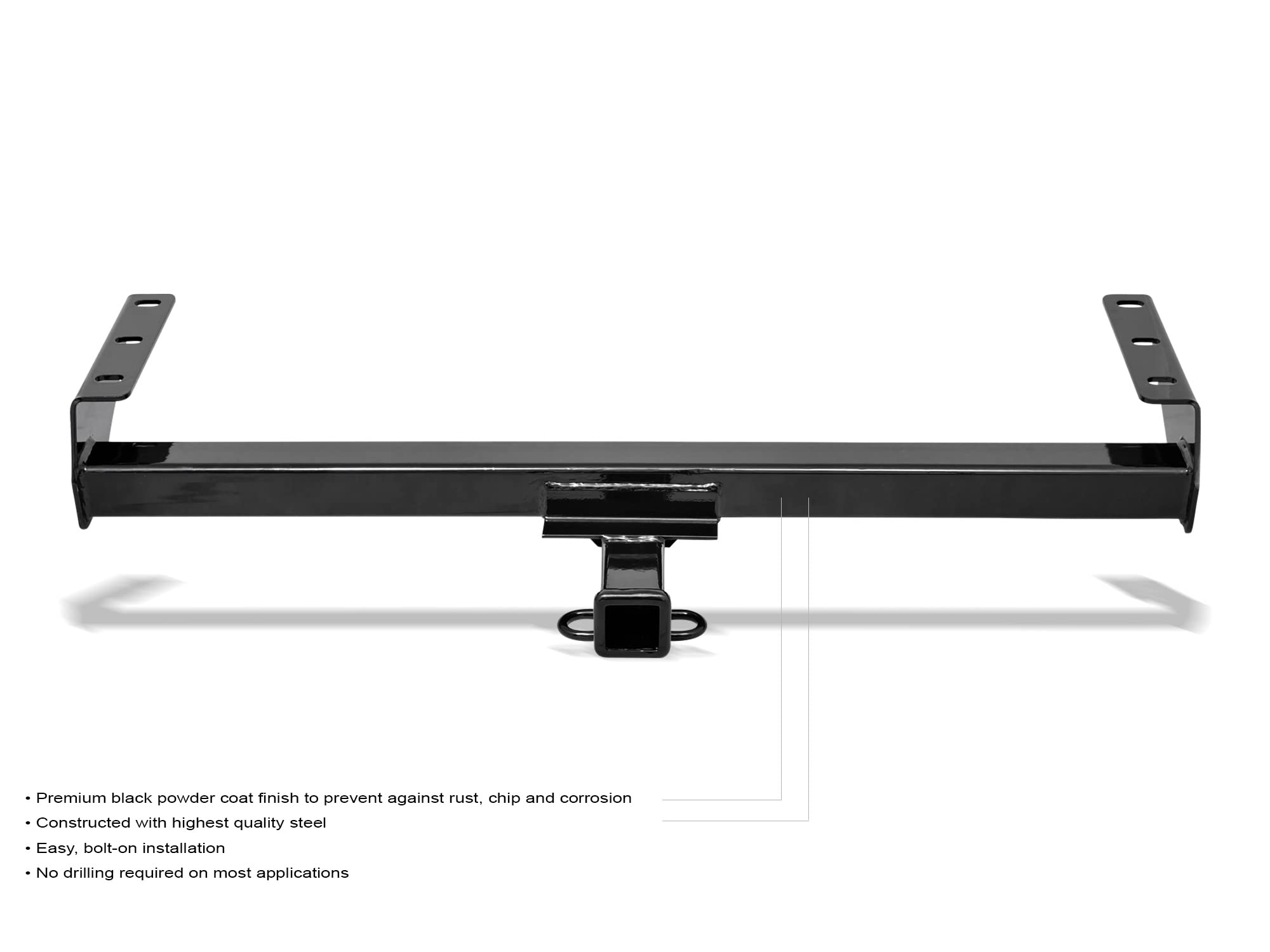 Class 3 Armordillo 7173507 Trailer Tow Hitch with 2" Receiver Tube - Black Fits 2005-2022 Nissan Frontier