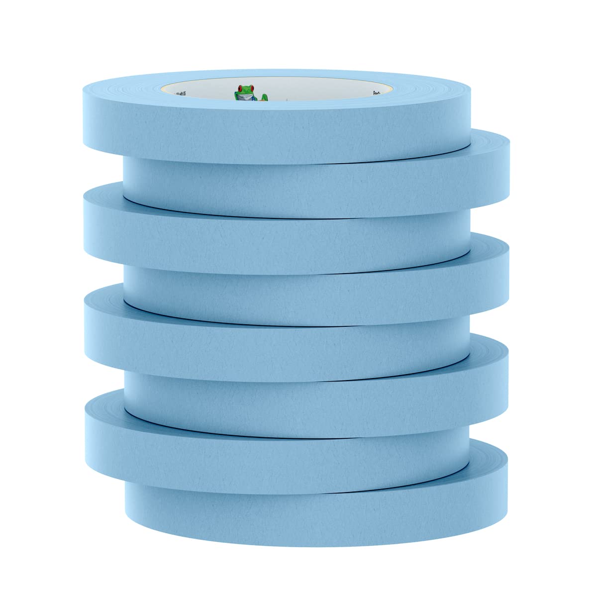 FrogTape 250 Moderate Temperature Light Blue Performance Grade Masking Tape, Medium-High Adhesion, 18mm x 55m, 8 Rolls per Pack
