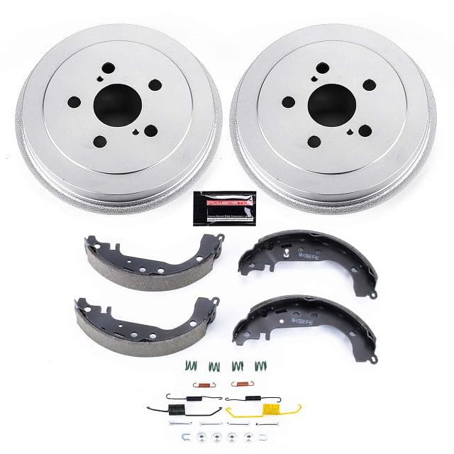 Power Stop KOE15463DK Rear Brake Kit-Autospecialty Rotors, Brake Drums & Ceramic Brake Pads For 2000 2001 2002 2003 2004 2005 Toyota Celica [Models with Rear Drums]
