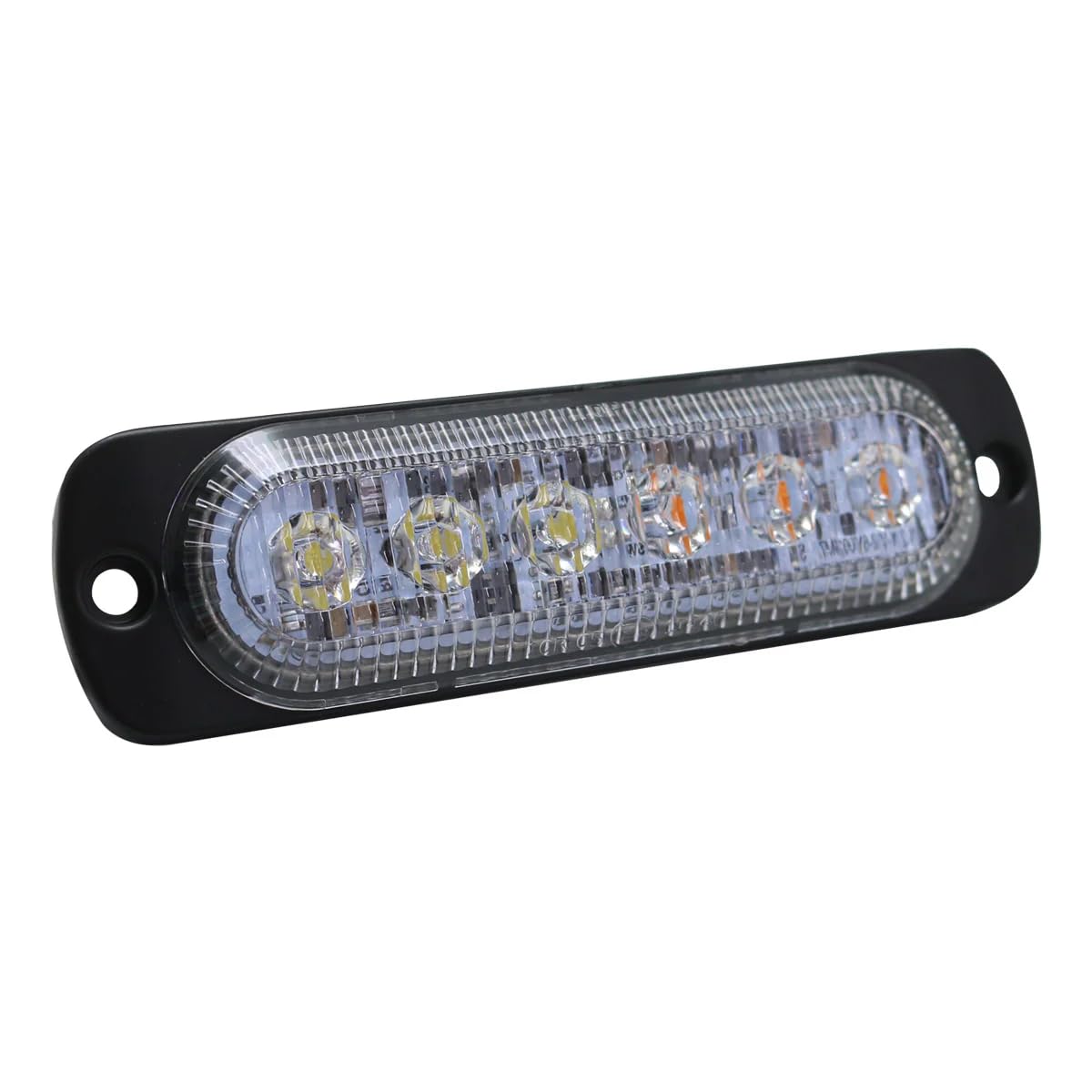 Race Sport 6-LED RS70016W-A Ultra Slim Flush Mount 19-Flash Pattern Marker Strobe Light (White/Amber)