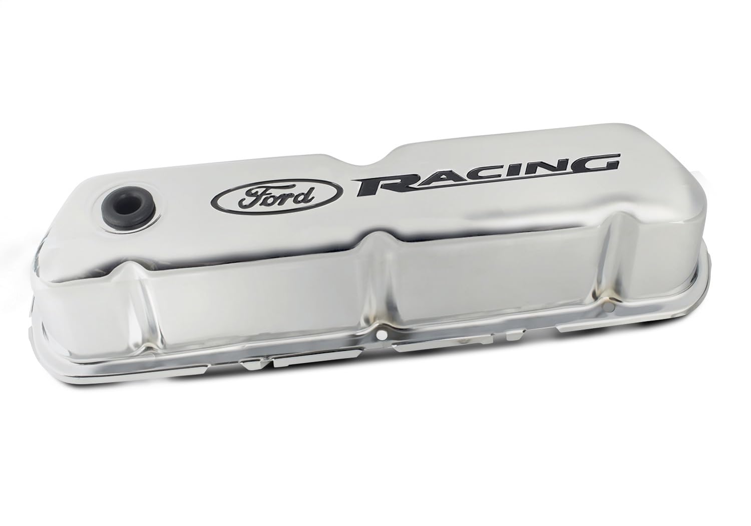 Replacement for Ford Performance Parts/Compatible with - 302-071 - Chrome Steel Valve Cover Set w/Replacement for Ford Racing Logo