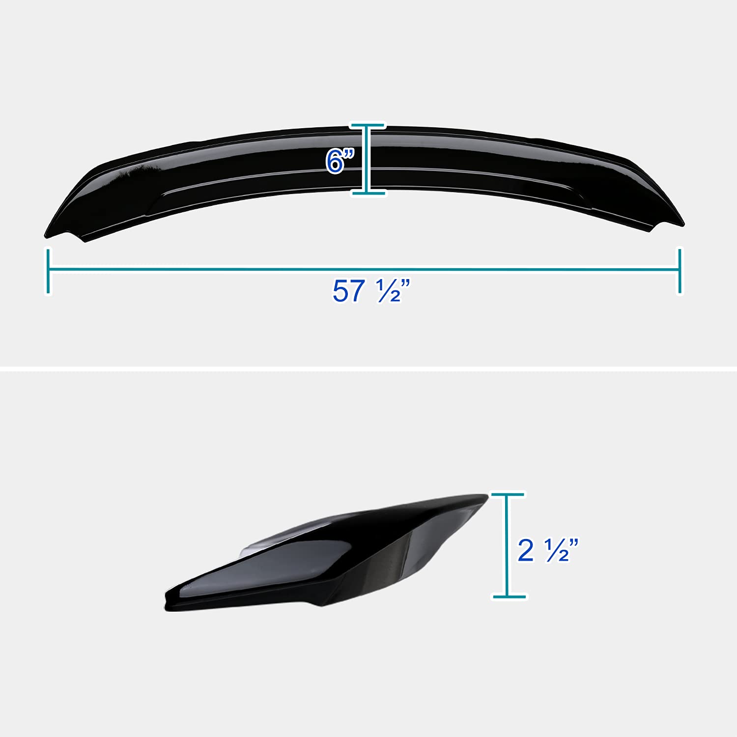 Track Pack Style Spec-D Tuning Glossy Black ABS Rear Trunk Spoiler Compatible with 2015-2022 Ford Mustang Models