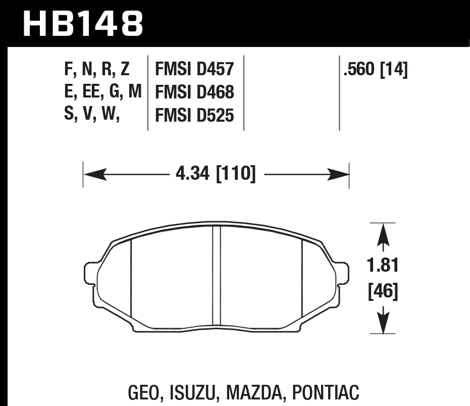 Hawk Performance Performance HB148Z.560 Ceramic Street Brake Pads