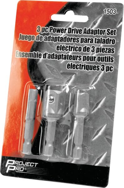 Hex Shank Performance Tool 1503 Ball Bearing Nut Driver Set - Transform Your Power Drill into a Nut Driver with 1/4, 3/8, and 1/2-Inch Drive