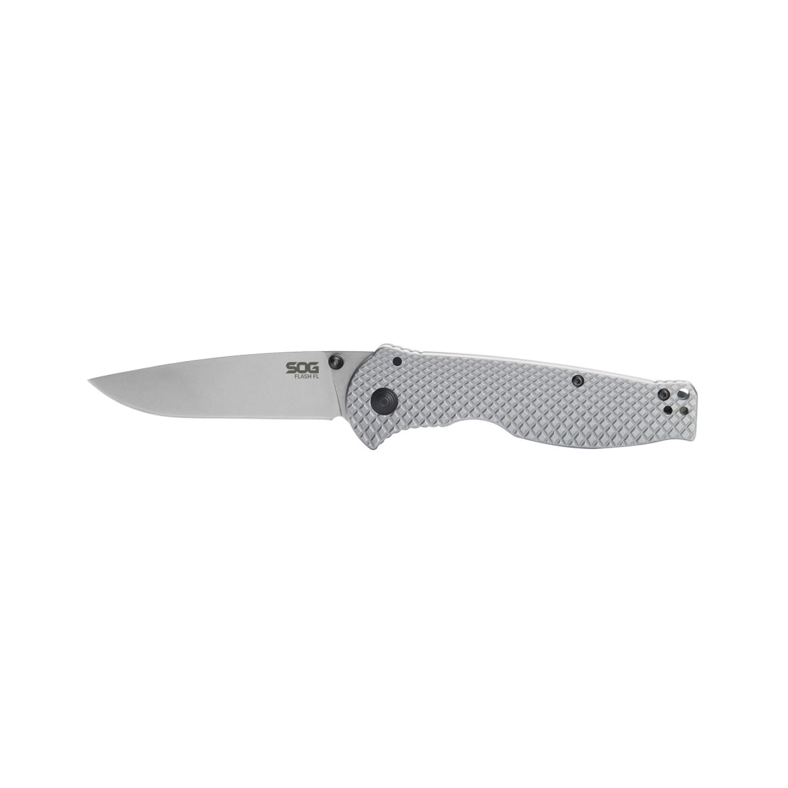 SOG Folding Knife Flash FL | Daily-Carry Reversible Pocket Clip and Frame Lock, Quick Opening, Stainless Steel Handle