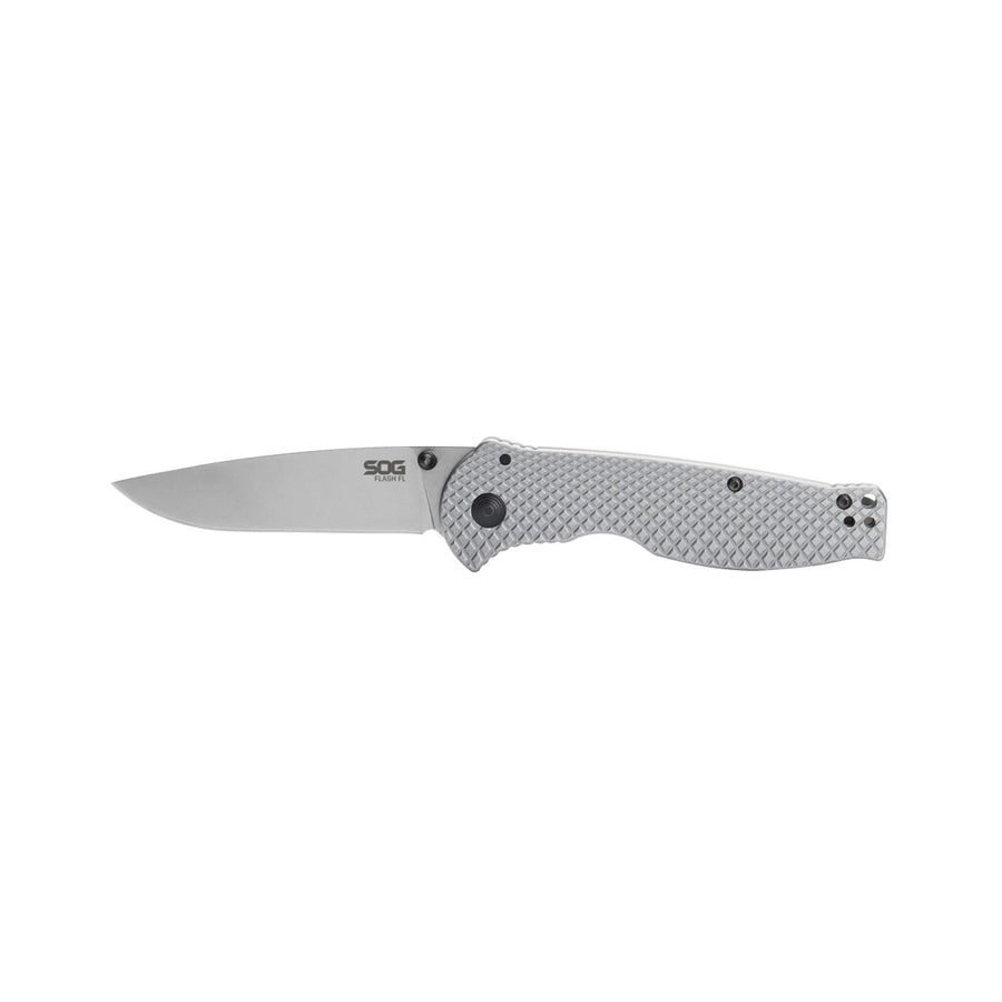 SOG Folding Knife Flash FL | Daily-Carry Reversible Pocket Clip and Frame Lock, Quick Opening, Stainless Steel Handle