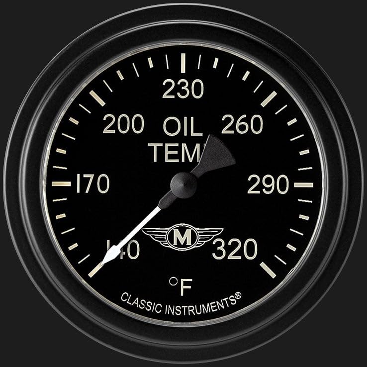 Moal Bomber Classic Instruments 2 5/8" Oil Temperature Gauge MA328BLF