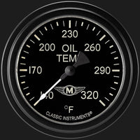 Moal Bomber Classic Instruments 2 5/8" Oil Temperature Gauge MA328BLF