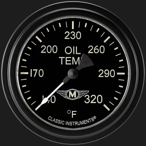 Moal Bomber Classic Instruments 2 5/8" Oil Temperature Gauge MA328BLF